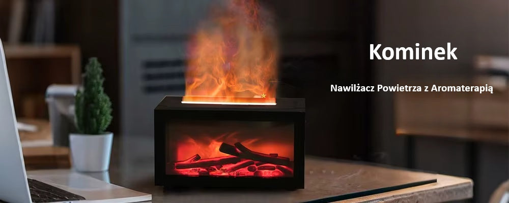 Dyfuzor Aromaterapeutyczny „Kominek” z Nawilżaczem Powietrza i RGB