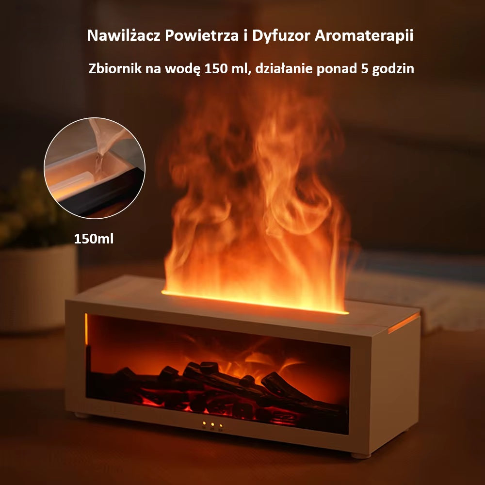 Dyfuzor Aromaterapeutyczny „Kominek” z Nawilżaczem Powietrza i RGB