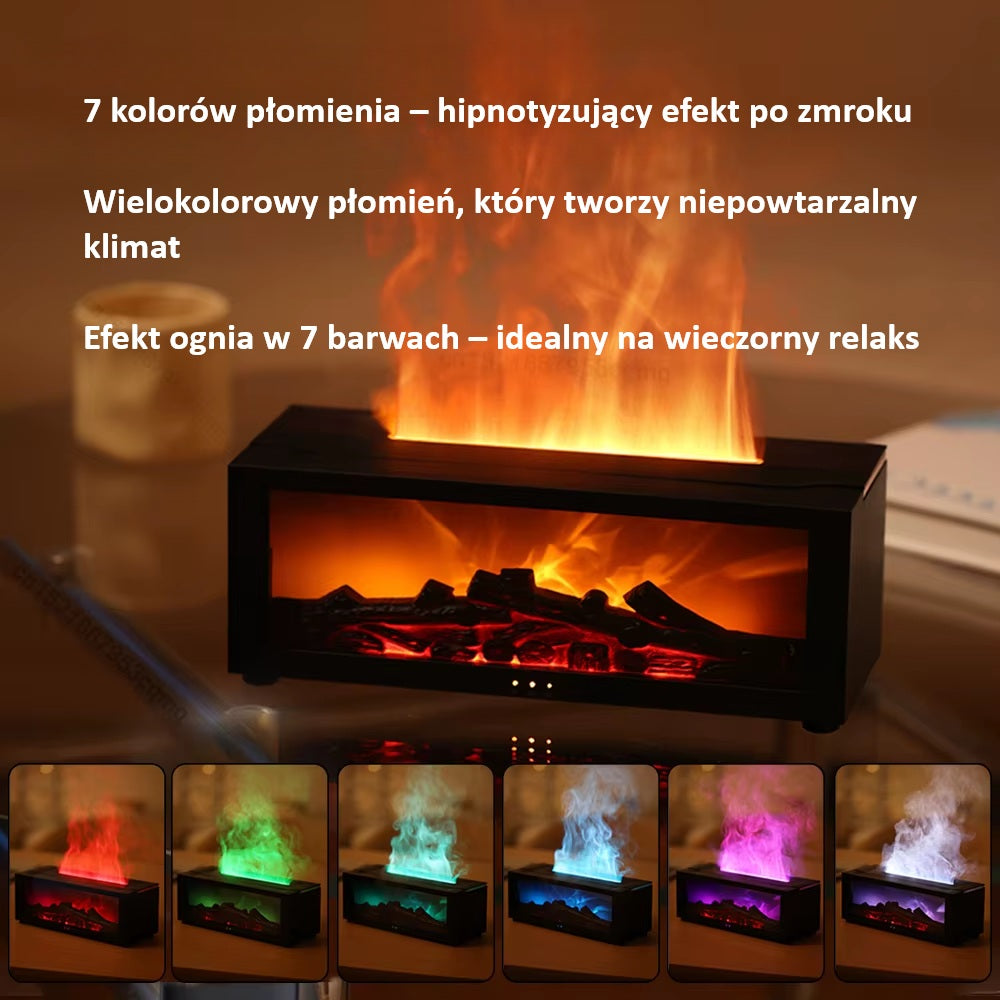 Dyfuzor Aromaterapeutyczny „Kominek” z Nawilżaczem Powietrza i RGB