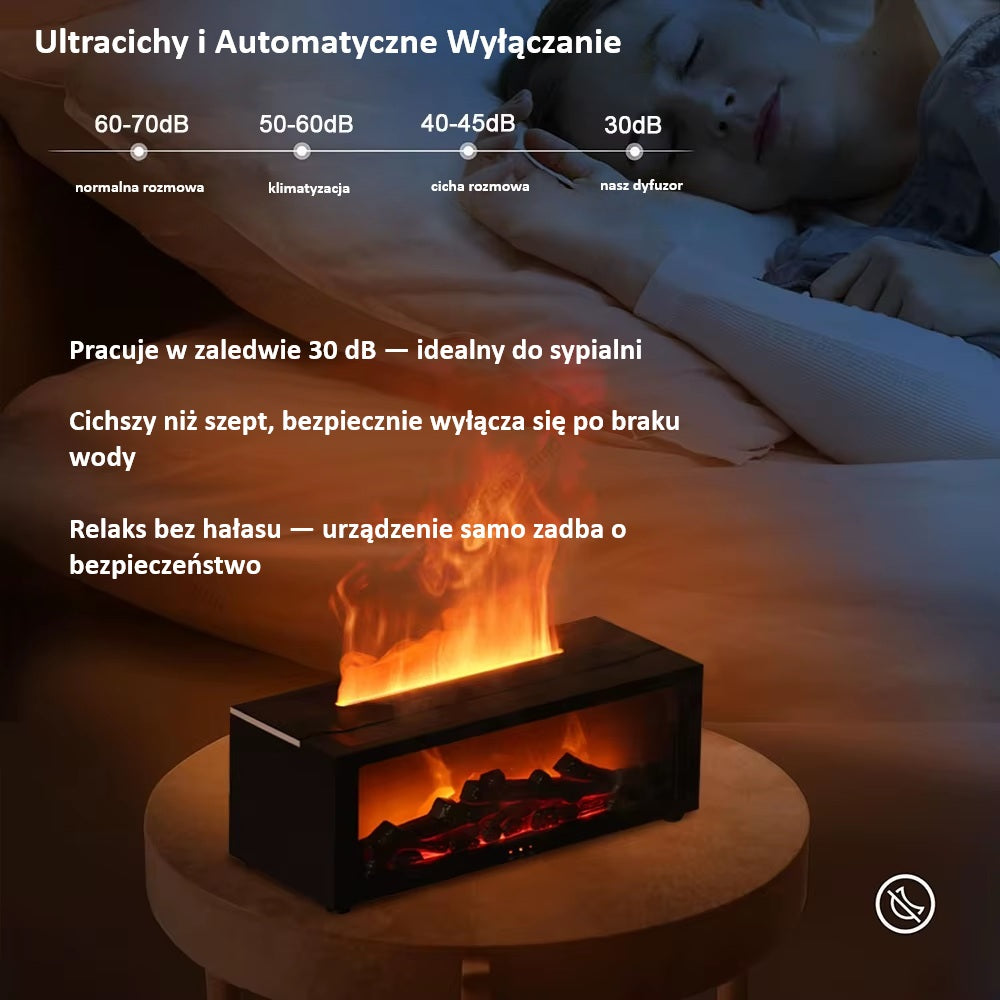 Dyfuzor Aromaterapeutyczny „Kominek” z Nawilżaczem Powietrza i RGB
